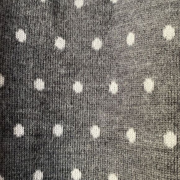Loft Wool Blend Gray Crew Neck Polka dot Sweater Size Large - Picture 11 of 12